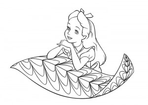 Alice in wonderland coloring page