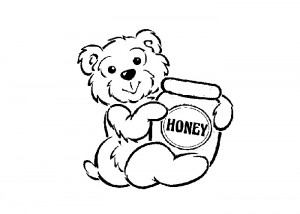 Baby bear honey pot coloting sheet