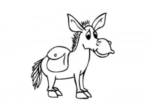 Baby donkey coloring page
