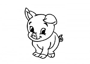 Baby pig coloring page