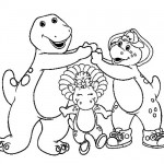 Barney three coloring pages