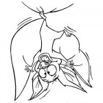 Funny bat coloring page