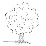 Apple tree coloring page