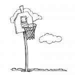 Basketball court coloring page