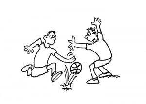 Basketball game coloring page