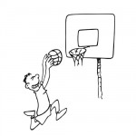Basketball slam-dunk coloring page