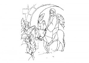 Bible scene coloring page