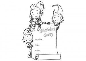 Birthday invitations coloring page