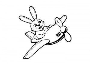 Bunny pilot coloring page