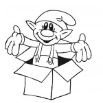 Christmas elf coloring page