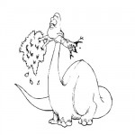 Dinosaur eating tree coloring page