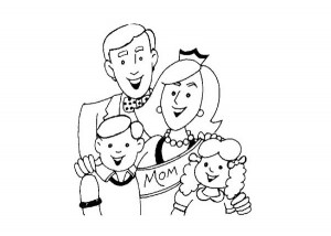 Family coloring sheet