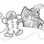 Gingerbread man house coloring page