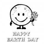 Happy birthday Earth coloring page