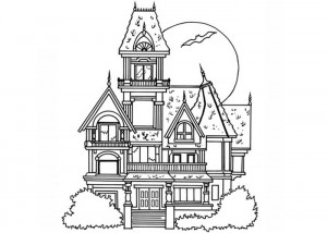 Hounting house coloring page