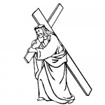 Jesus and cross coloring page