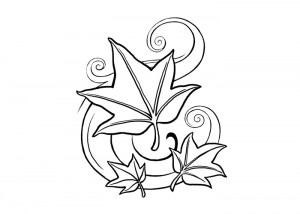 Leaves coloring sheet