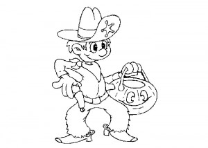 Little cowboy coloring page