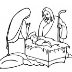 Mary and Jesus coloring page