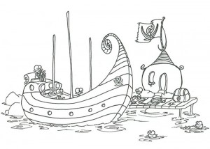 Monkey pirates loading a treasure chest coloring page