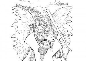 Moses sea coloring page