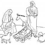 Nativity scene coloring pages