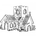 Old church coloring page