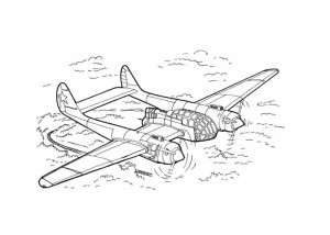 Reconnaissance aircraft coloring page