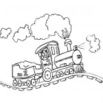 Running train coloring page