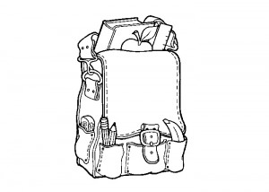 School backpack coloring page
