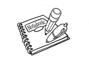 School notebook coloring page