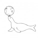 Seal and earth coloring page
