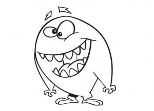 Silly monster coloring page