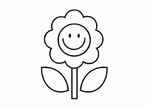 Smile flower coloring page