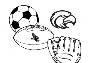 Sports equipment coloring page