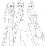 Three princesses coloring pages