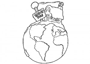 Winter Earth day coloring page