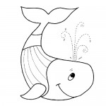 Baby whale coloring pages for kids