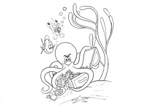 Treasure in water coloring page