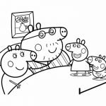 Peppa, George, Mommy and Daddy pig coloring pages