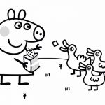 Peppa and ducks coloring pages