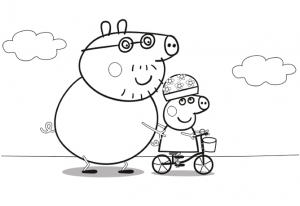 Peppa pig birthday free coloring pages