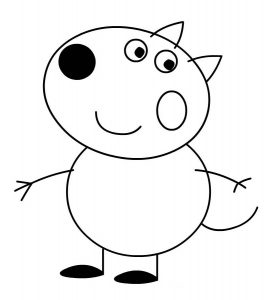 Peppa pig fox coloring pages