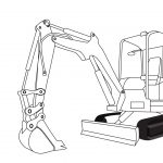Compact excavator coloring pages