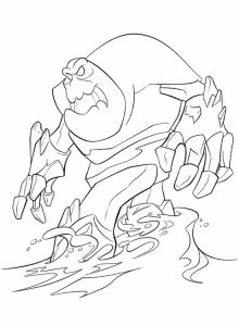 Frozen ice monster coloring page