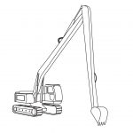 Long reach excavator coloring pages
