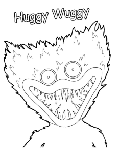 Creepy Huggy Wuggy coloring pages