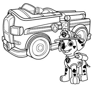Paw Patrol fireman dog coloring pages