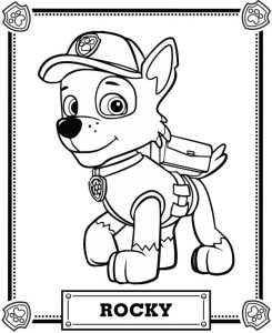 Rocky Paw Patrol coloring pages