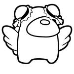 Among Us Cutie with wings coloring pages